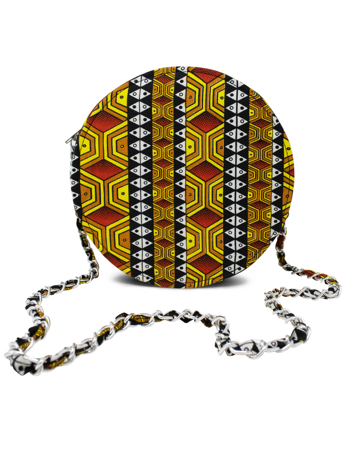 Esosa Yellow Ankara Round Bag