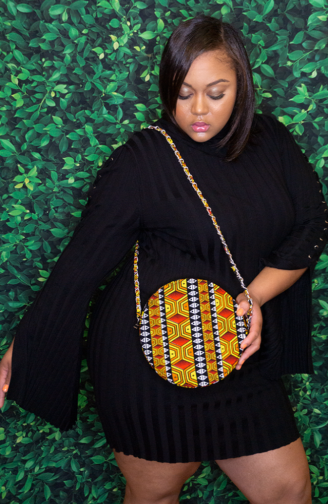 Esosa Yellow Ankara Round Bag