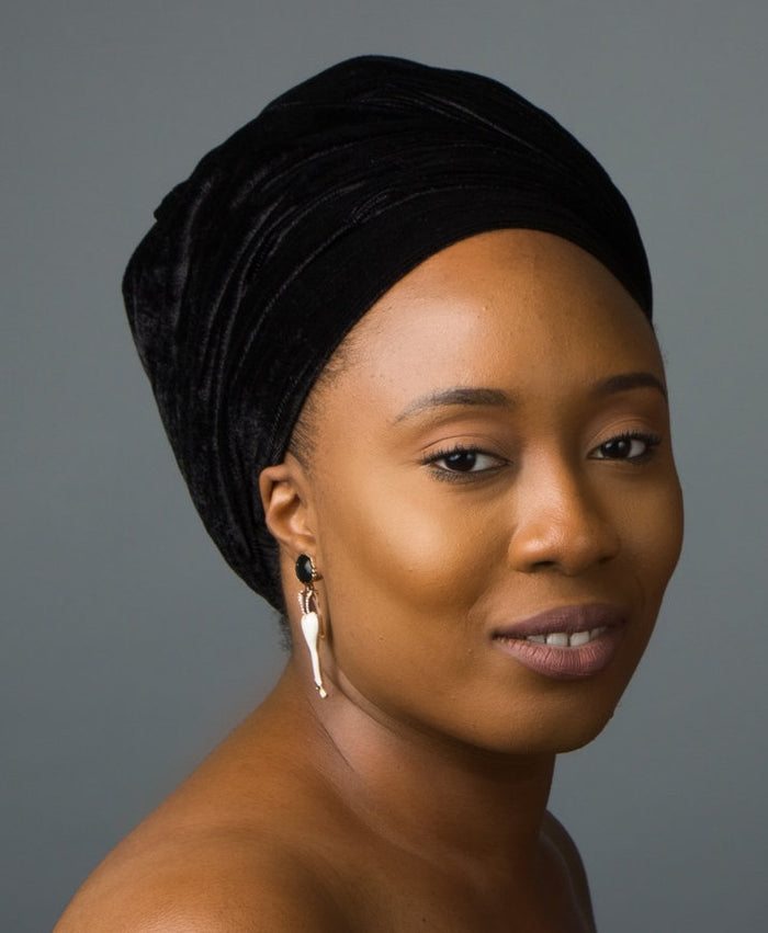 Lielit Black Velvet Luxury Headwrap