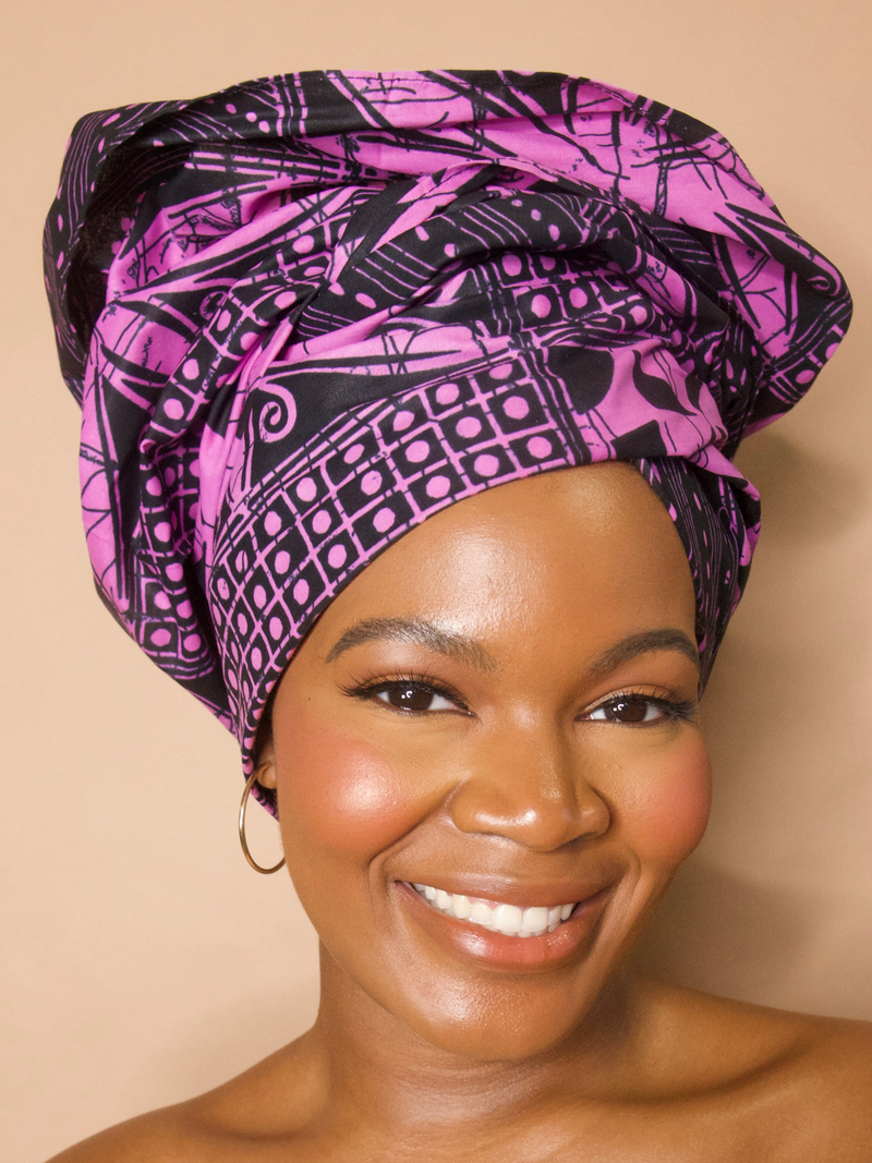 Thokozani Pink African Print Ankara Headwrap