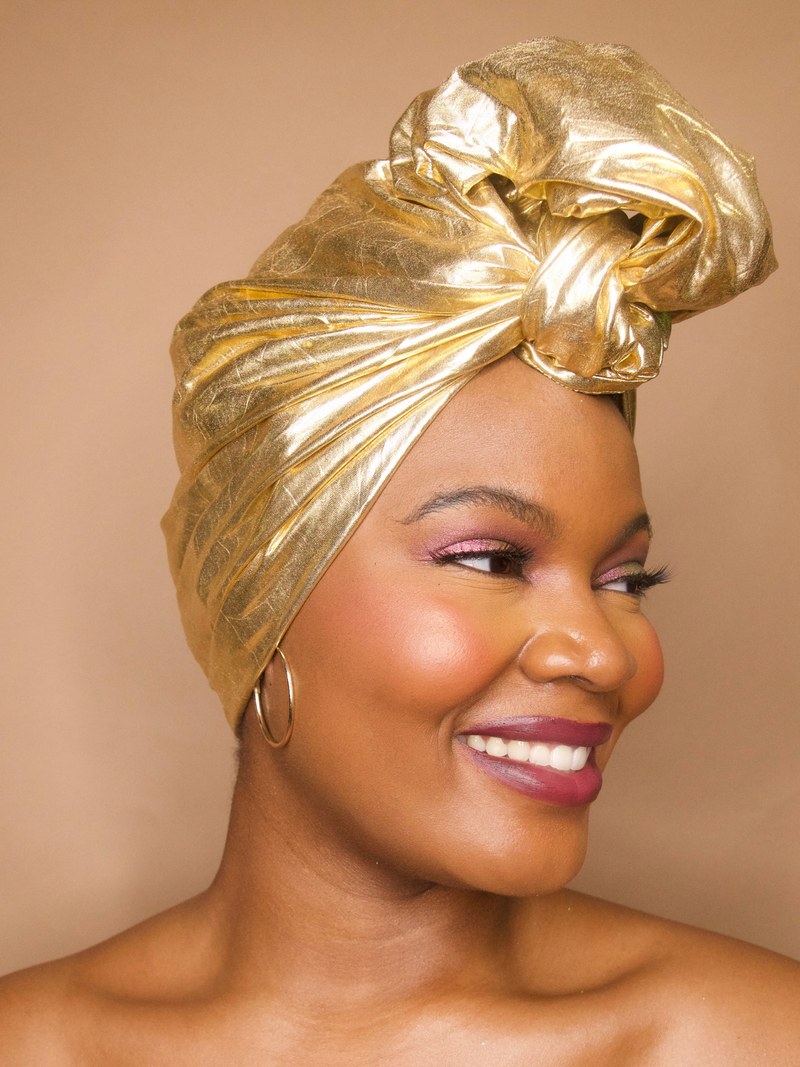 Nubia Gold Luxury Metallic  Headwrap