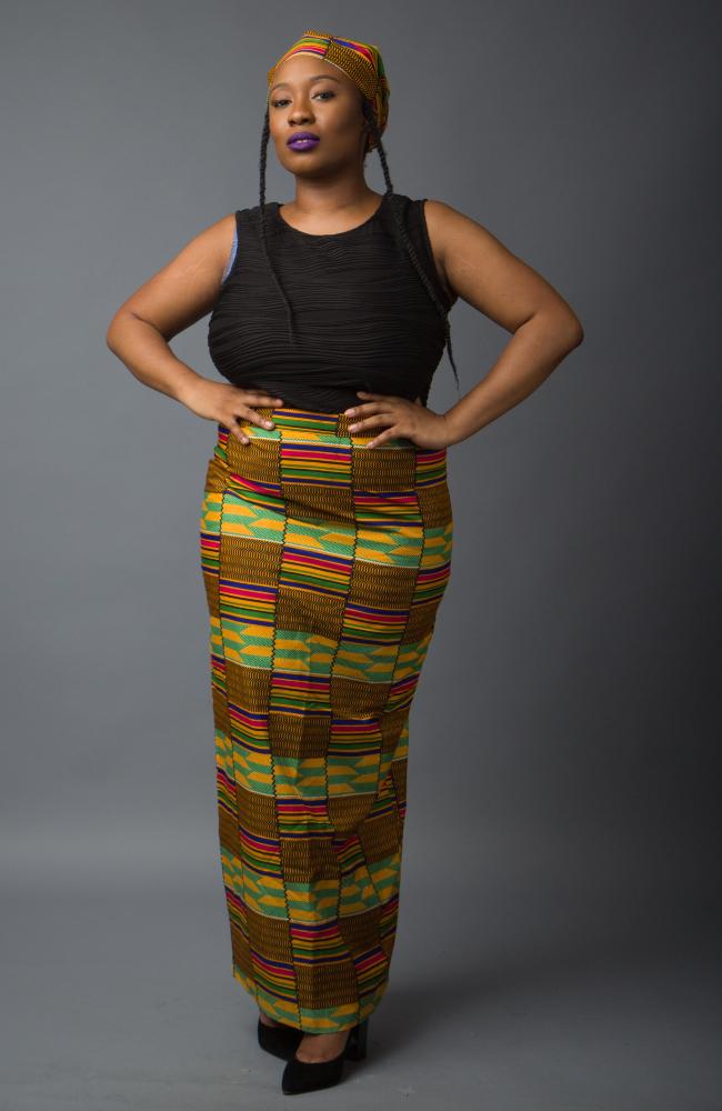 Kente African Print Long Pencil skirt 