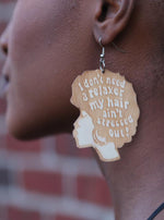 Wooden natural hair earrings